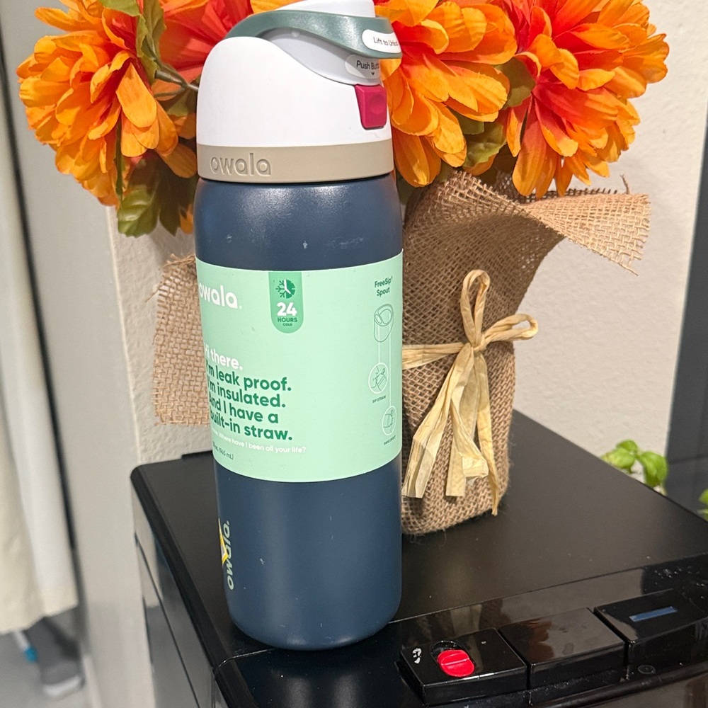 NWT Owala Blue Water Bottle with Straw
